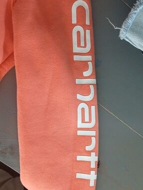 Carhartt Coral Pink Logo Sleeve Sweatshirt